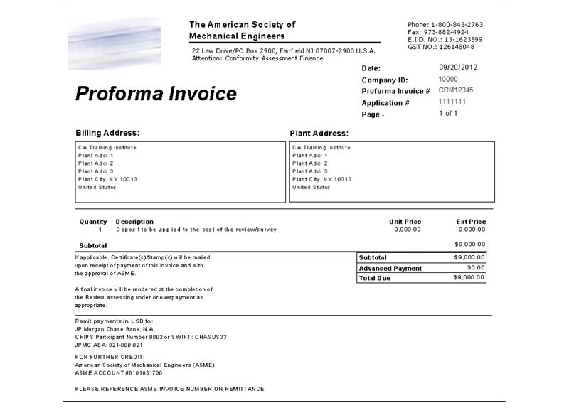 Mẫu Proforma invoice