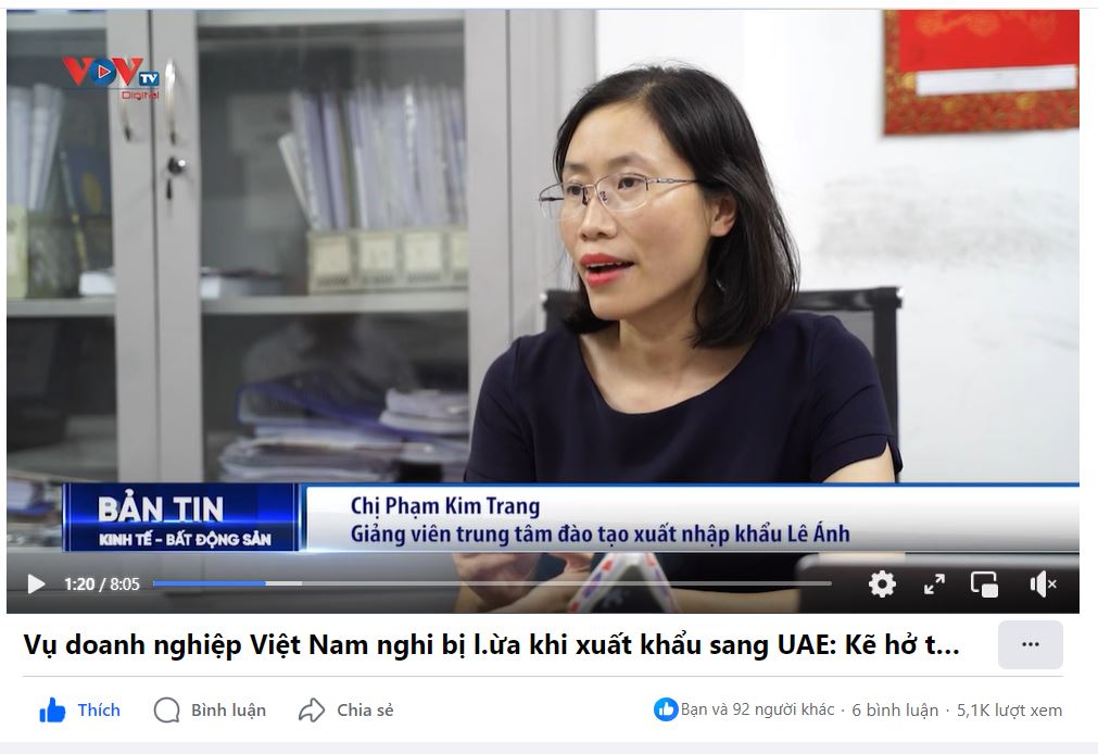 Giảng viên đào tạo thanh toán quốc tế tại Xuất nhập khẩu Lê Ánh