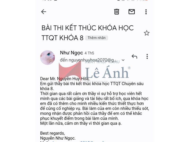 phản hồi học viên khóa học thanh toán quốc tế